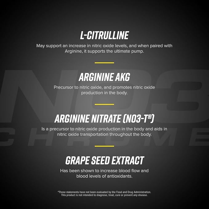 Cellucor NO3 Chrome Nitric Oxide Supplements with Arginine Nitrate for Muscle Pump & Blood Flow, 90