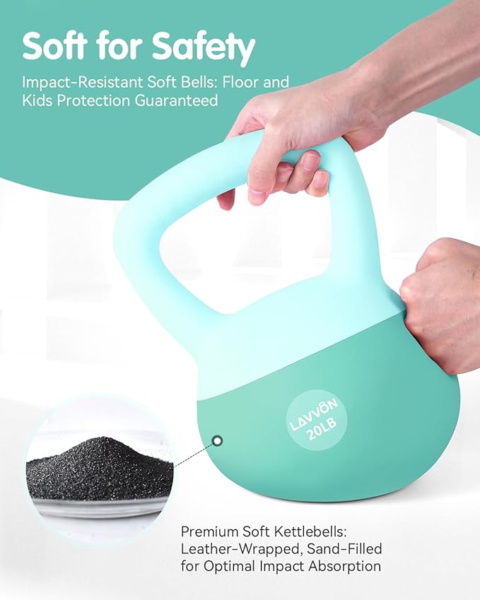 Soft Kettlebell - Cushioned Impact-Resistant Base and Anti-Slip, Kettle bell Anti-Slip Grip Weight