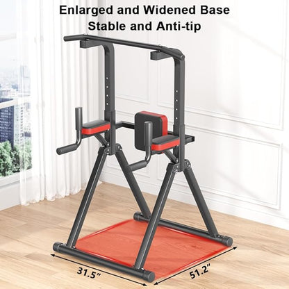 Foldable Power Tower, Adjustable Multifunction Pull Up Bar Tower Station, Pullup Dip Station Rack