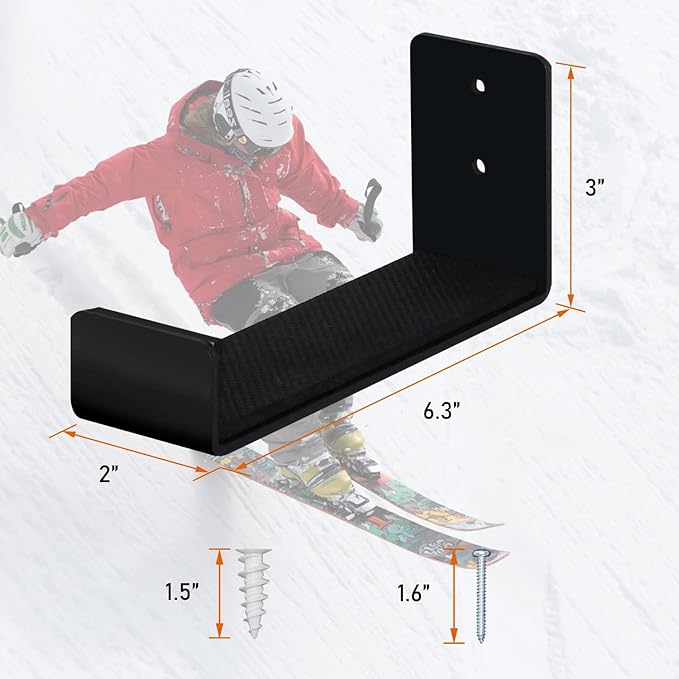 Poskad Snowboard Wall Rack,Ski Wall Mount Display, Home and Garage Snowboard Storage,Solid Aluminum