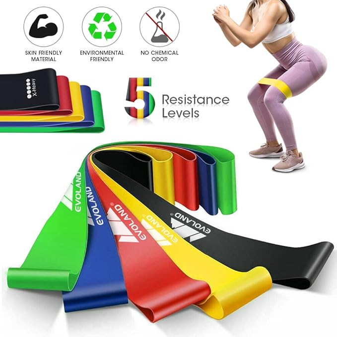 Resistance Bands Set, Workout Bands with Handles, Door Anchor, Ankle Straps and Carry Bag, Exercise