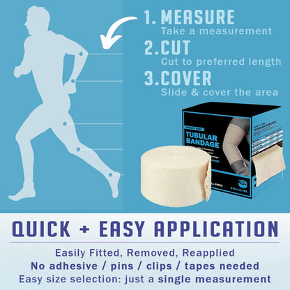 EVERLIT Elasticated Tubular Support Bandage | Stockinette Tubing for Large Arm, Knees, Legs | Light