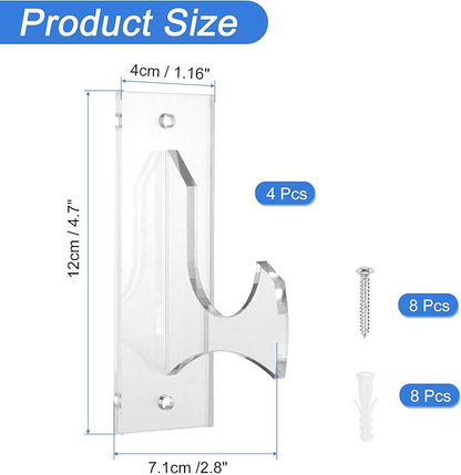 uxcell 4 Pcs Sword Holder Wall Mount Sword Racks Acrylic Wall Sword Display Hanger with Mounting