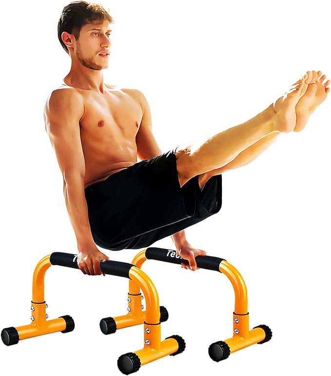 Push Up Bar, Parallettes Bars For L-sit & Dip, Heavy-Duty No Wobbling Parallel Bars Stand For