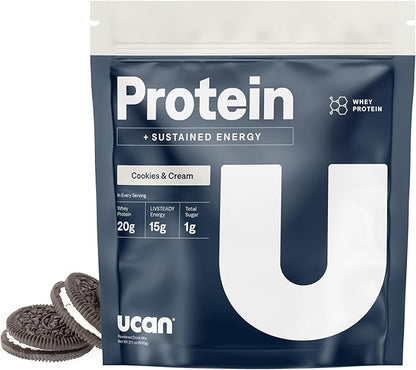 UCAN Energy + Whey Protein Powder - 19g Per Serving with Amino Acids EAAs & BCCAs - Keto, No Added
