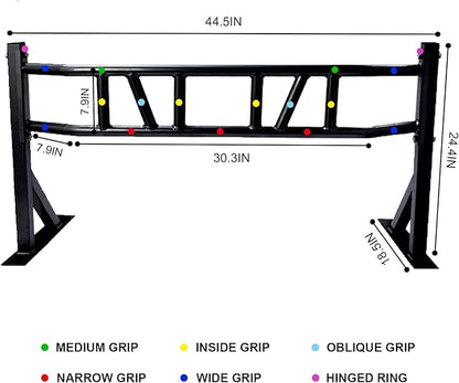 BDL Wall Mounted Pull Up Bar Chin Up bar Multifunctional Dip Station for Indoor Home Gym Workout