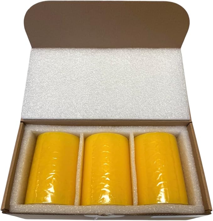 Mister Candle Dripless Unscented Pillar Candles, Set of 3 Hand Poured Solid Color Non-Scented