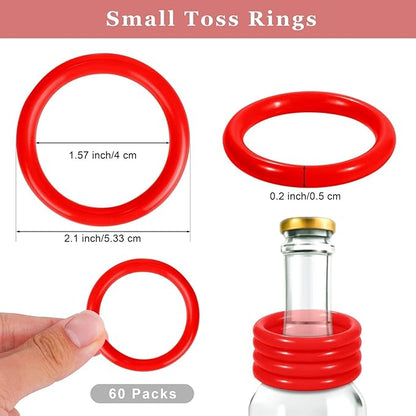 Aodaer 60 Pack Ring Toss Rings Plastic Carnival Rings 2.1 Inch for Carnival Party Favors Bottles