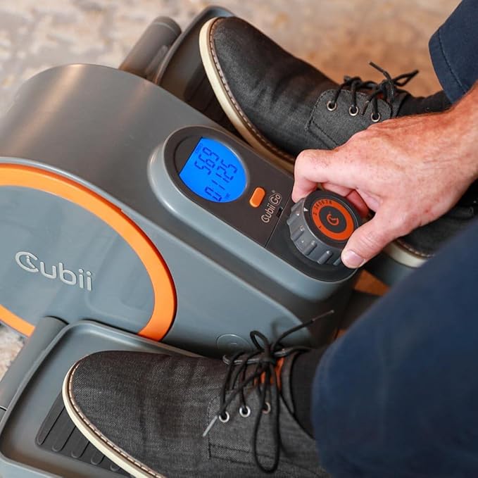 Cubii GO - Under Desk Elliptical Bike Pedal Exerciser, with LCD Fitness Tracker Screen, Adjustable