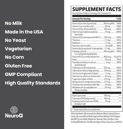 LifeSeasons NeuroQ Daily Essentials Multivitamin - Fortified Mental Performance & Overall Wellness