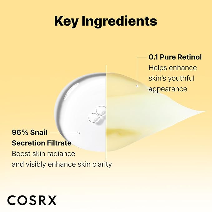 COSRX Snail 96% Mucin Power Essence 2ea & Retinol 0.1% Cream Mini Sample 1ea, Glass Skin Starter