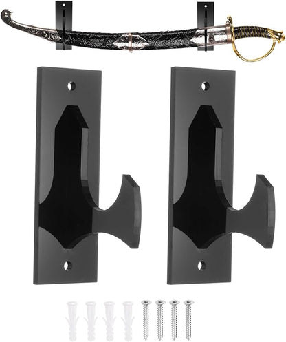 uxcell 2 Pcs Sword Holder Wall Mount Sword Racks Acrylic Wall Sword Display Hanger with Mounting