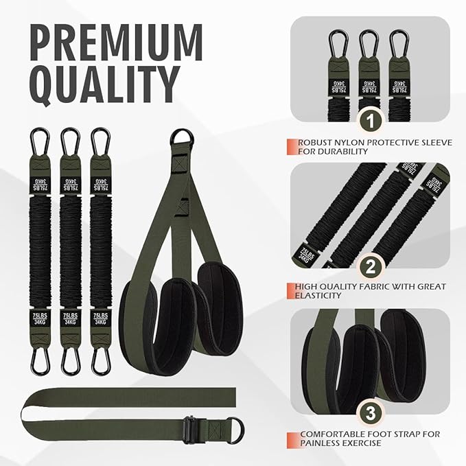 LEEKEY Resistance Bands, Exercise Bands with Handles,Pull Up Assist Bands - Bands for Working