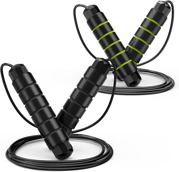 Jump Rope, Tangle-Free Rapid Speed Jumping Rope Cable with Ball Bearings for Women, Men, and Kids
