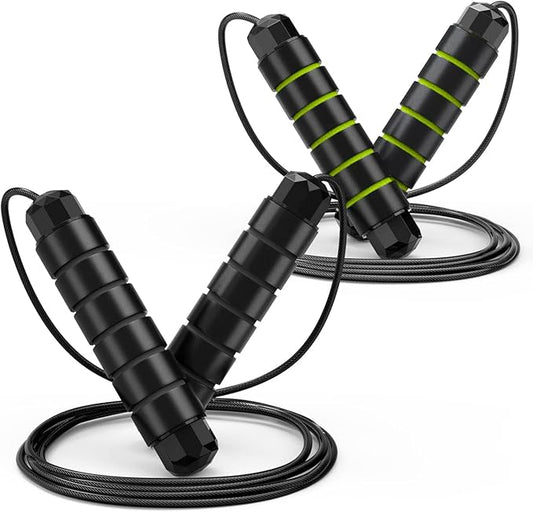 Jump Rope, Tangle-Free Rapid Speed Jumping Rope Cable with Ball Bearings for Women, Men, and Kids