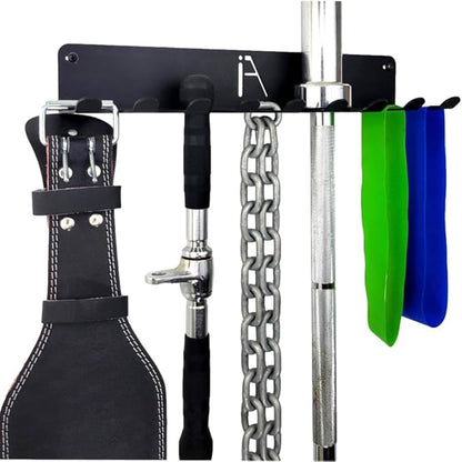 IRON AMERICAN USA Omega Gym Storage Rack 9 OR 11 Hook Heavy-Duty Gym Wall Organizer Gym Caddy