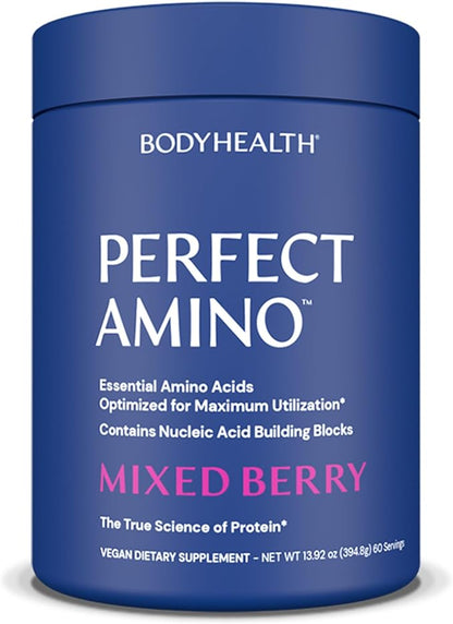 BodyHealth PerfectAmino Powder - BCAA and EAA Powder for Pre and Post Workout - Amino Acid Energy