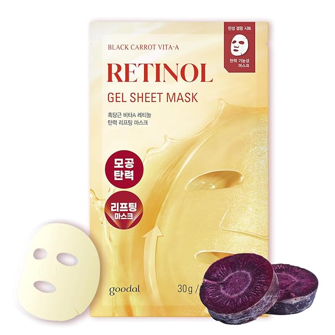 GOODAL Retinol + Black Carrot Gel Sheet Mask ??Intensive Hydration & Pore-Lifting, Cooling