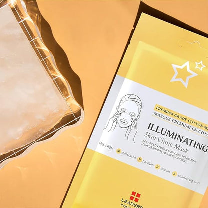Leaders Insolution Illuminating Skin Clinic Mask | Omega-3 & Purslane Extract for Radiant Glow |