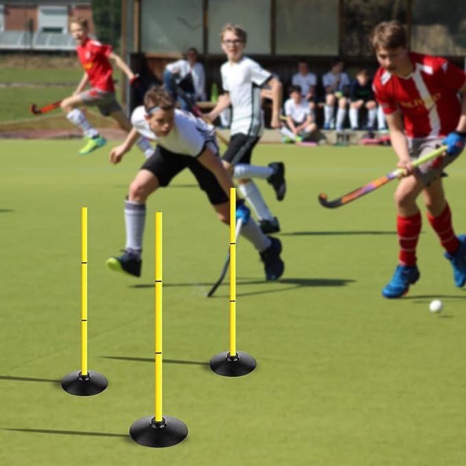 4FT Agility Poles Set Detachable Speed Training Poles Soccer Slalom Sticks with Agility Ladder and