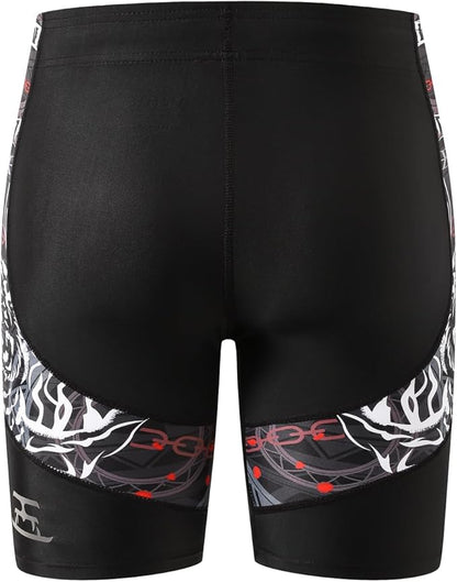 HUGE SPORTS Men's Rash Guard Swim Shorts Compression Swimming Jammer Cool Dry Active Swimsuit