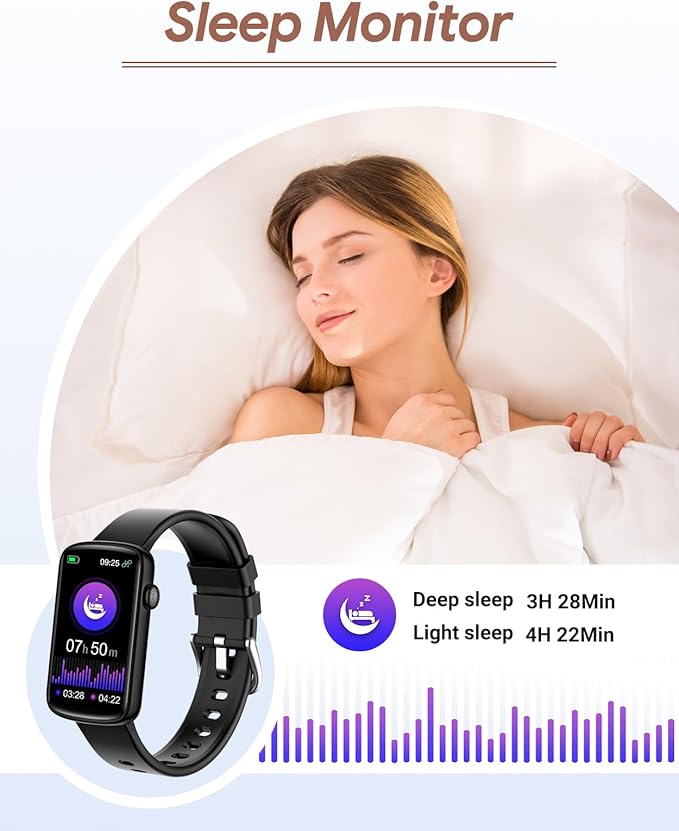 Fitness Tracker, Fitness Watches for Women Men with Heart Rate Monitor Blood Oxygen Sleep Tracker