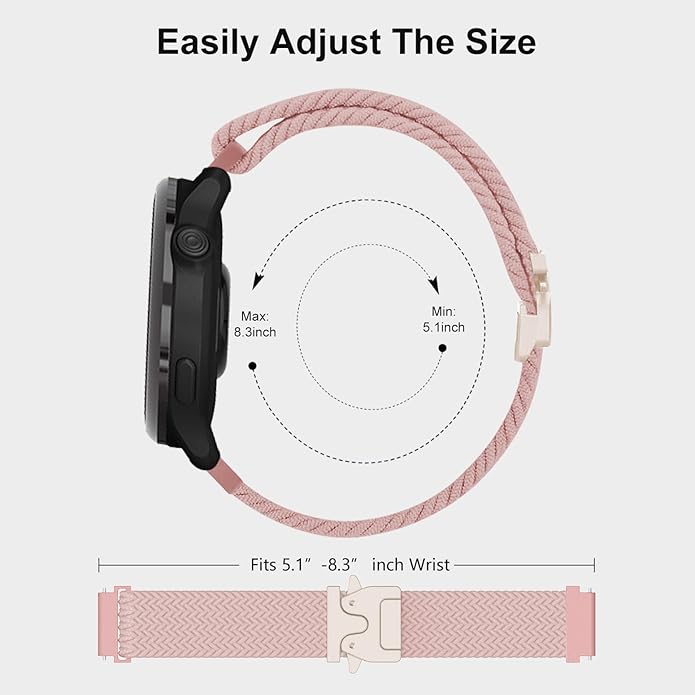 Braided Bands Compatible with Garmin Vivoactive 6/5/3/Venu 2 Plus/Forerunner 165/55/645/245 Music