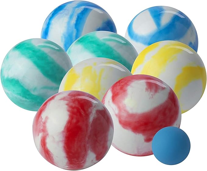 Franklin Sports Bocce Ball Set — 8 All Weather Bocce Balls and 1 Pallino — Beach, Backyard Lawn or