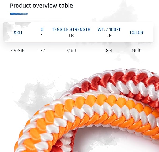 Pelican Arborist-16 Strand 12.7 mm (1/2 inch) Arborist - 7000 lbs Breaking Strength - Static