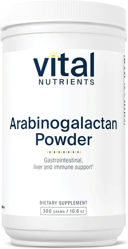 Vital Nutrients Arabinogalactan Powder | Vegan Prebiotic Fiber Supplement for GI Health, Liver, and