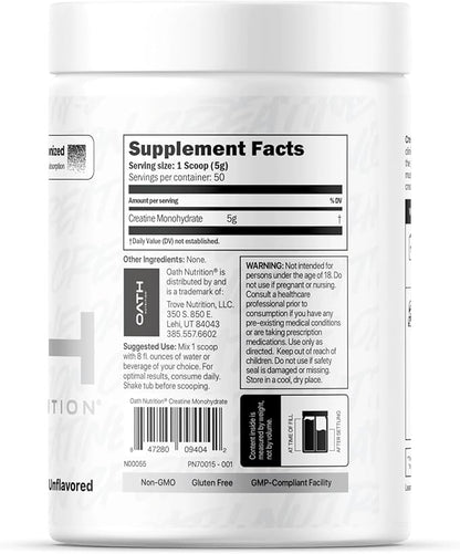 Ultra Micronized Creatine Monohydrate Powder, Unflavored, Gluten Free, Non GMO, Creatine Powder for