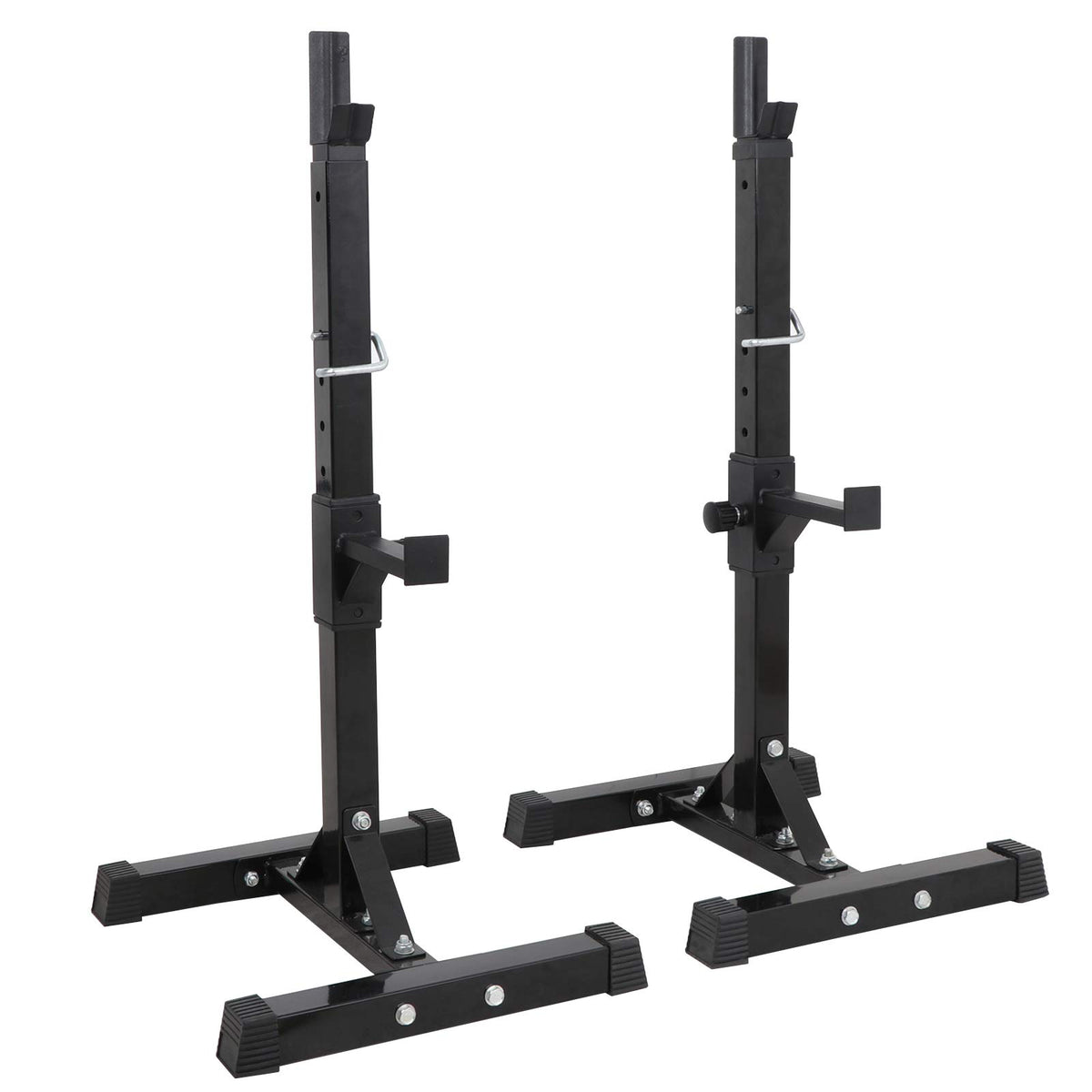 F2C Max Load 550Lbs Pair of Adjustable Squat Rack 41"-66" Sturdy Steel Barbell Rack Free Bench