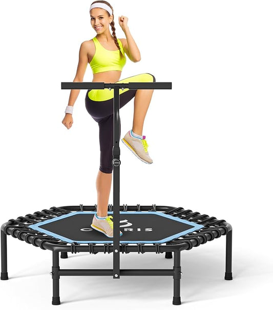 CLORIS 45'' Rebounder Trampoline for Adults - Max Load 450lbs, Mini Trampoline with Adjustable Foam