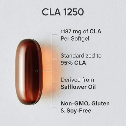 Sports Research CLA - 1250mg with Active Conjugated Linoleic Acid for Men and Women | Non-GMO, Soy
