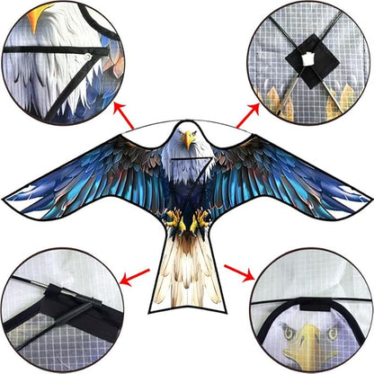 HENGDA KITE Bird Hawk Flying Kite Without Pole for Crops Farm Protector Bird Scarer Flying Kite