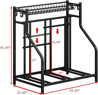 Bike Rack Storage Stand Organizer Floor Holds 3 Bicycle Parking Freestanding Adjustable Garage
