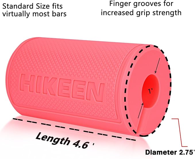 Hikeen Thick Bar Dumbbell Grips,Non Slip Hard Rubber Barbell Grips,Grips for Weight Lifting, Muscle