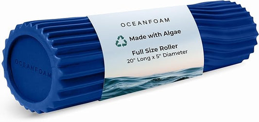 Oceanfoam Tidal Roller - Royal Blue - Muscle Massage Foam Roller for Back Pain & Stretching - Firm