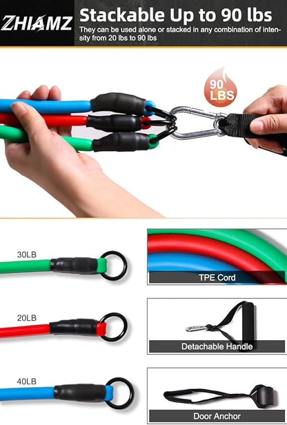Resistance Bands with Handles, Single Resistance Bands, Exercise Bands with Handles, for Resistance