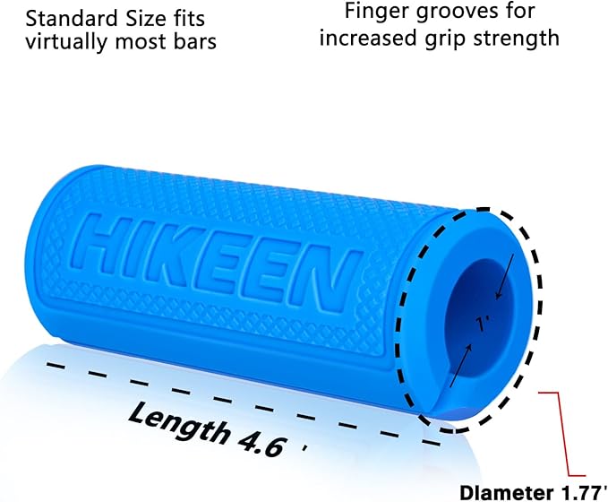 Hikeen Thick Bar Dumbbell Grips,Non Slip Hard Rubber Barbell Grips,Grips for Weight Lifting, Muscle