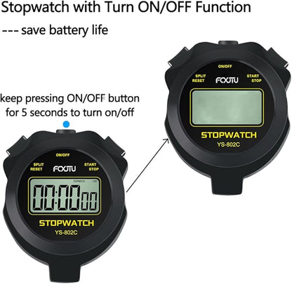 FCXJTU Digital Simple Stopwatch Timer, No Bells, No Alarm, Simple Basic Operation, Silent, Clear