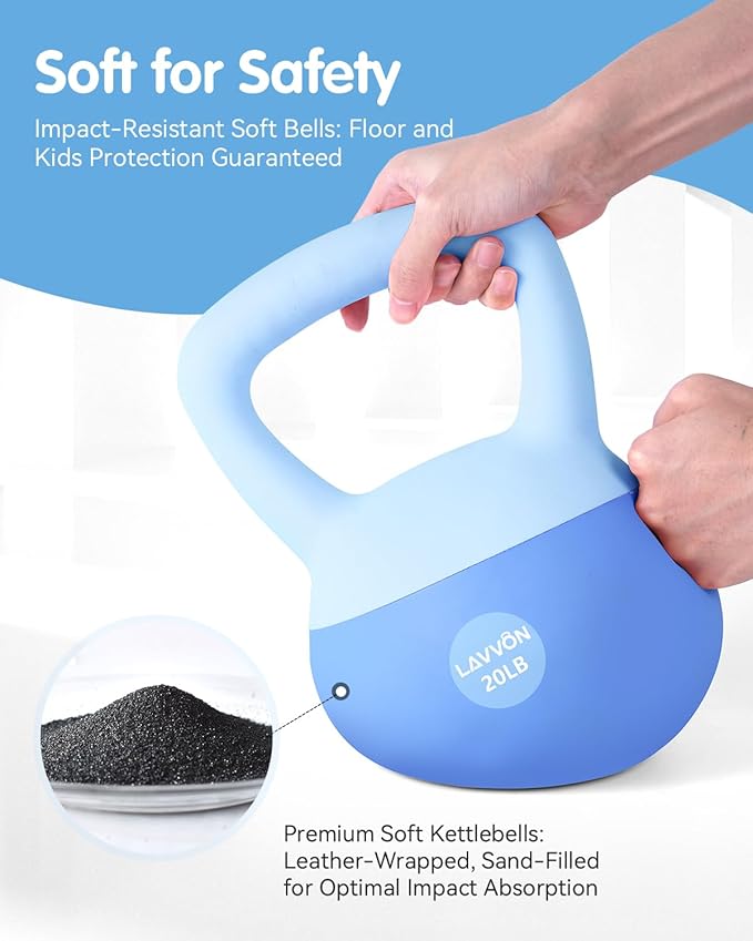 Soft Kettlebell - Cushioned Impact-Resistant Base and Anti-Slip, Kettle bell Anti-Slip Grip Weight