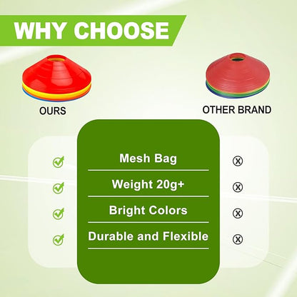 Ashsajkd(Set of 25/50/100 - Agility Soccer Cones with Carry Bag and for ï¼?Football Cones for