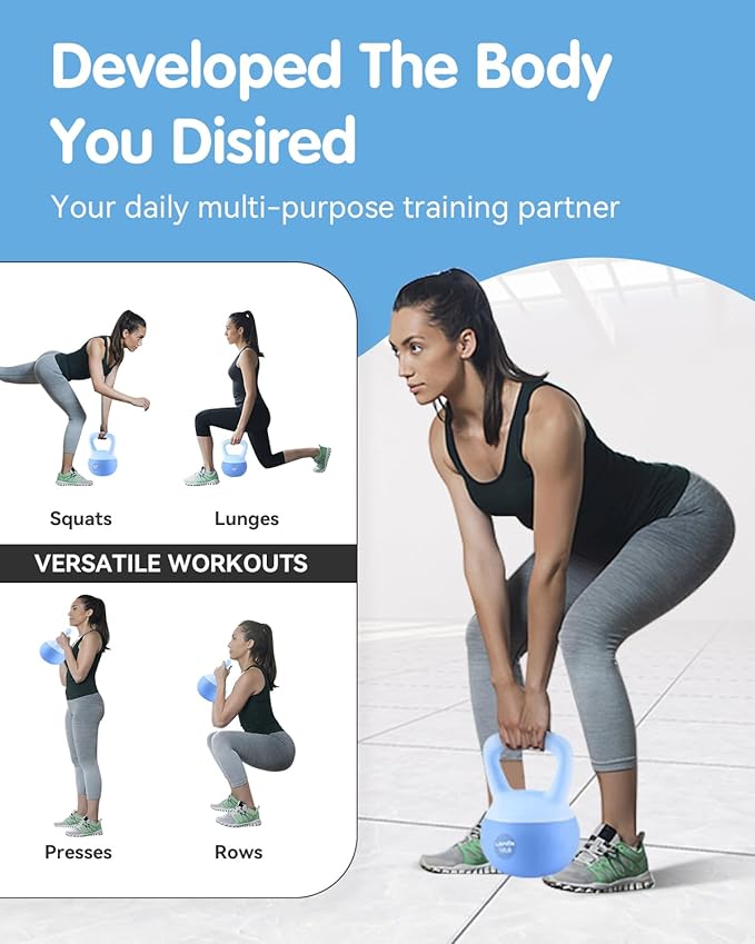 Soft Kettlebell - Cushioned Impact-Resistant Base and Anti-Slip, Kettle bell Anti-Slip Grip Weight