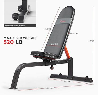 Sunny Health & Fitness Multifunctional Strength Training Home Gym – Complete Workout Equipment with