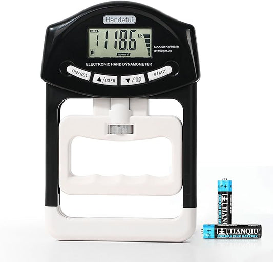 Handeful Grip Strength Tester Trainer - Dynamometer Handgrip Measurer Meter, Handheld Strengthener