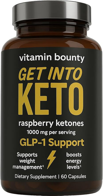 Vitamin Bounty Premium Raspberry Ketones Supplement - Keto Pills for Weight Loss - Promotes Ketosis