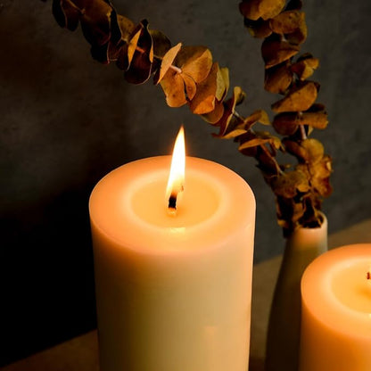 3"x 3" Beeswax Pillar Candle, Made of Pure Natural Beeswax, with Ultra Long Burning Time and Low