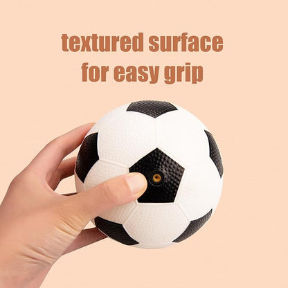 Balls for Toddlers with Pump 4 Pack 5" Small Rubber Playground Balls for Kids - 1 Football, 1