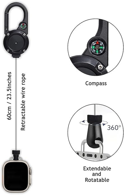 Badge Holder Retractable Clip Compatible with Apple Watch Band Series 10, Ultra 2, SE, 8 7 6 5 4 3